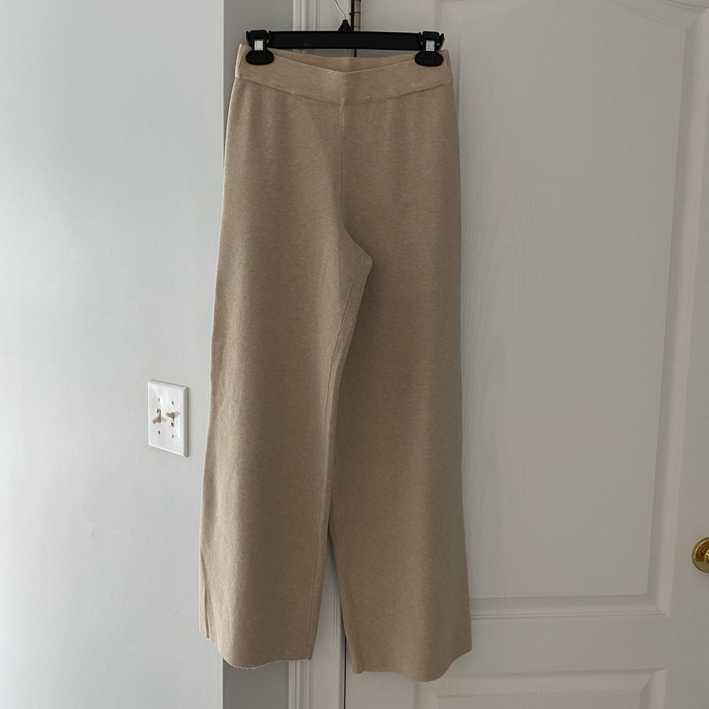 Marled Beige Knit Trousers